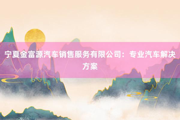 宁夏金富源汽车销售服务有限公司：专业汽车解决方案